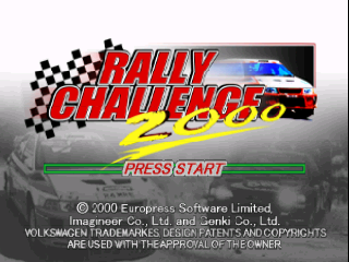 Rally Challenge 2000 (USA) Title Screen